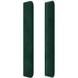  Uzglavlje s ušima tamnozeleno 203x16x118/128 cm baršunasto | shoptok.hr