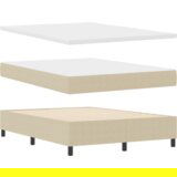 Box Spring krevet s madracem i LED svjetlom u bež kordura tkanini 140x200 cm | shoptok.hr