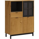  The Living Store Omara s steklenimi vrati FLAM 92x40x122,5 cm trdna borovina - Visoka Omara, (21450375) | Shoptok.si