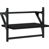  Zidne police s prečkama 2 kom crne 40x25x30 cm | Eponuda.com