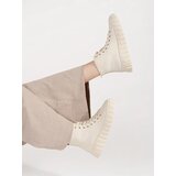 GOODIN Women's high sneakers light beige on a platform | Shoptok.si