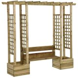 Furnova Vrtna pergola s klopjo in koriti impregnirana trdna borovina, (21919353) | Shoptok.si