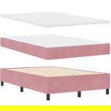 Box Spring Krevet s Madracem &amp Klupom Ružičasta 120x200 cm Velur | shoptok.hr