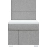 vidaXL Box spring postelja z vzmetnico svetlo siva 90x200 cm blago | Shoptok.si