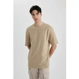 Defacto Comfort Fit Crew Neck Printed Short Sleeve T-Shirt