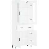  Visoka komoda bijela 69,5x34x180 cm konstruirano drvo Slike