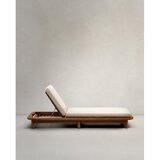 Kave Home Leseni vrtni ležalnik v beli in naravni barvi Turqueta - | Shoptok.si