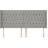 Uzglavlje s ušima svjetlosivo 203x16x118/128 cm od tkanine | shoptok.hr