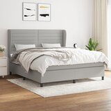  The Living Store Box spring postelja z vzmetnico svetlo siva 180x200 cm blago - Box Spring Postelja, (21444490) Cene