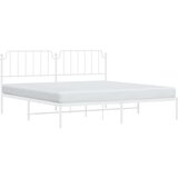 Metalni okvir za krevet s uzglavljem bijeli 193x203 cm | shoptok.hr