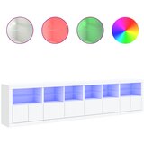  Komoda s LED svjetlima bijela 283x37x67 cm Slike