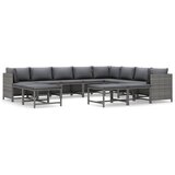 Maison Chic Seti vrtnega pohištva - Vrtna garnitura - Vrtni pohištvo set 12-delna z blazinami poli ratan siva, (21809882) | Shoptok.si