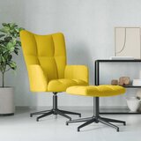vidaXL Stolica za opuštanje s osloncem za noge boja senfa baršunasta | shoptok.hr