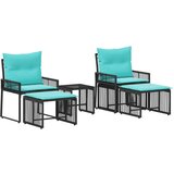  Set vanjskog namještaja 11 pcs Crna i Tirkizna poliratan | shoptok.hr