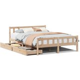 Maison Chic Posteljni okvir - Dvoposteljna postelja - Zakonska postelja brez vzmetnice 120x190 cm trdna borovina-J10434, (21772735) | Shoptok.si