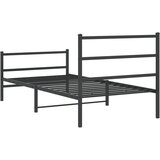 Metalni okvir kreveta s uzglavljem i podnožjem crni 100x190 cm | shoptok.hr