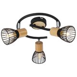 Ferotehna Spot svetilka Black + Wood 3 (3 X 40 W, E14, IP20, d 25 x š 25 x v 19 cm, kovina, les) | Shoptok.si