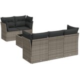  6-dijelni set vrtnih sofa od poliratana s jastucima sivi | shoptok.hr