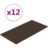  Zidne ploče od umjetne kože 12 kom smeđe 60 x 30 cm 2 16 m² | shoptok.hr