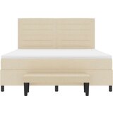 Postelja na vzmet z vzmetnico in klopjo kremasta 180x200 cm tkanina, (22083253) | Shoptok.si