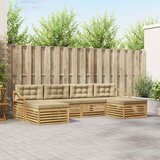  Set vanjskih sofa 6 pcs Bijela i bež 325 x 162,5 x 73 cm | Eponuda.com