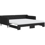  Dnevni krevet na razvlačenje crni 100 x 200 cm od tkanine | shoptok.hr