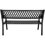  Vrtna metalna klupa s naslonom 120 cm - crna | shoptok.hr