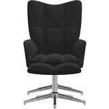  Stol za sproščanje s stolčkom črn žamet, (20957604) | Shoptok.si