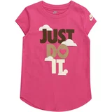 Nike Sportswear Majica 'SWEET SWOOSH JDI' smeđa / brokat / roza / bijela