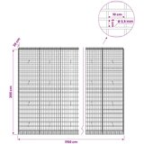  Gabion s žicom debljine 3,5 mm i mrežom 5x10 cm 1150x30x200 cm Slike