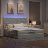 vidaXL Otomanski posteljni okvir z vzmetnicami siv 180x200cm žamet | Shoptok.si