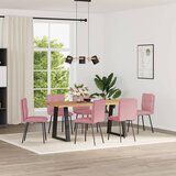 vidaXL jedilni stoli 6 kosov roza žamet, (21822648) | Shoptok.si