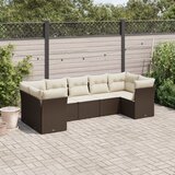 vidaXL 7-dijelni set vrtnih sofa od poliratana s jastucima smeđi Cijene