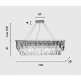  Ondaluce - Kristalni luster na sajli DAIQUIRI 8xE14/10W/230V sjajni hrom | Eponuda.com
