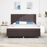  LED Box Spring Krevet Tamno smeđa 180 x 200 cm tkanina | shoptok.hr