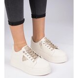Gemre Beige sneakers with gold rhinestones Treysi | shoptok.hr
