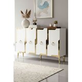 Hanah home komoda Seza 120, 120 cm, bela / zlatna Cene