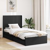  Krevetna konstrukcija s pohranom i uzglavljem Crna 75 x 190 cm | shoptok.hr