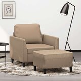 vidaXL Fotelja s tabureom boja cappuccina 60 cm od umjetne kože | shoptok.hr