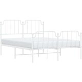 Metalni okvir kreveta uzglavlje i podnožje bijeli 140x200 cm | shoptok.hr