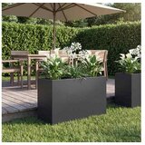 vidaXL Vrtna saksija Crna 80 x 40 x 50 cm Čelična vrata - Crna 80 x 40 x 50 cm 1 | shoptok.hr