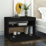 vidaXL noćni ormarić LED svjetla visoki sjaj crni 60 x 35 x 40 cm drvo | shoptok.hr