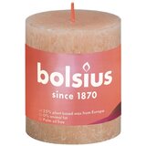 Bolsius rustične debele svijeće Shine 4 kom 80 x 68 mm mutno ružičaste | shoptok.hr