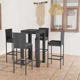 Poli 5-dijelni vrtni barski set od poliratana s jastucima sivi | shoptok.hr