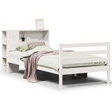 vidaXL Krevet s regalom z knjige bez madraca bijeli 100x200cm borovina | shoptok.hr