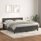  Box spring postelja z vzmetnico temno siva 180x200 cm žamet, (20791005) Cene