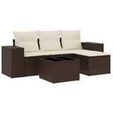  5-dijelni set vrtnih sofa s jastucima poliratan smeđi | shoptok.hr