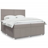  Krevet s oprugama i madracem smeđesivi 200x200 cm od tkanine | shoptok.hr