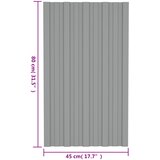 Krovni panel 36 pcs Siva 80 x 45 cm Pocinčani čelik | shoptok.hr