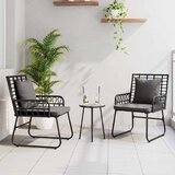  Vrtni set za objed 3 pcs Crna i antracit poliratan | shoptok.hr